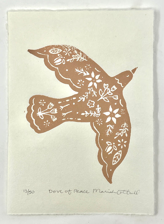 Mariah Cottrell: Dove of Peace Lino Print