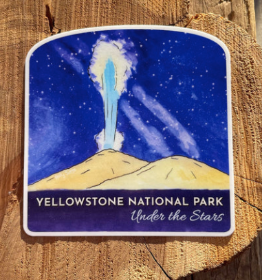 Yellowstone National Park Under the Stars Sticker